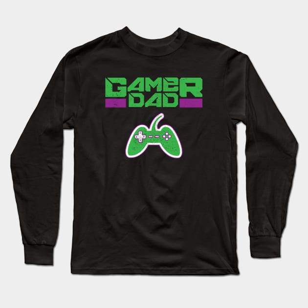 Gamer Dad Father's Day Gift Long Sleeve T-Shirt by Commykaze